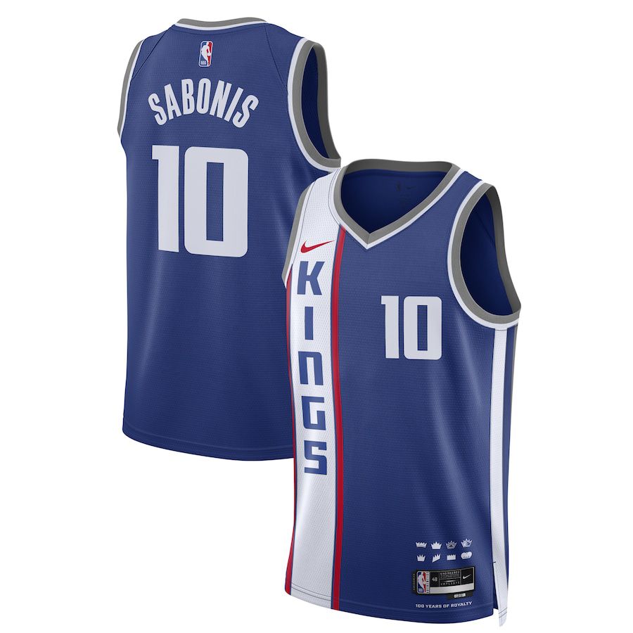 Men Sacramento Kings #10 Domantas Sabonis Nike Blue City Edition 2023-24 Swingman NBA Jersey